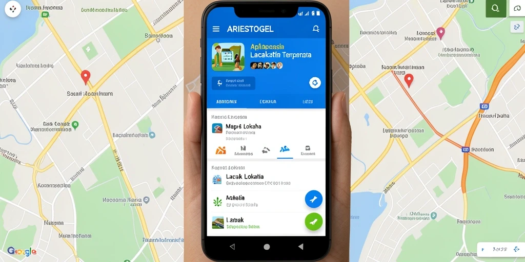 Screenshot utama ARIESTOGEL menunjukkan antarmuka dan fungsi pelacakan lokasi.