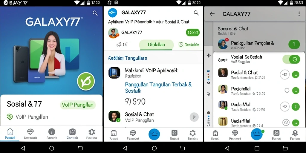 Tampilan antarmuka pengguna GALAXY77 untuk panggilan VoIP yang intuitif.
