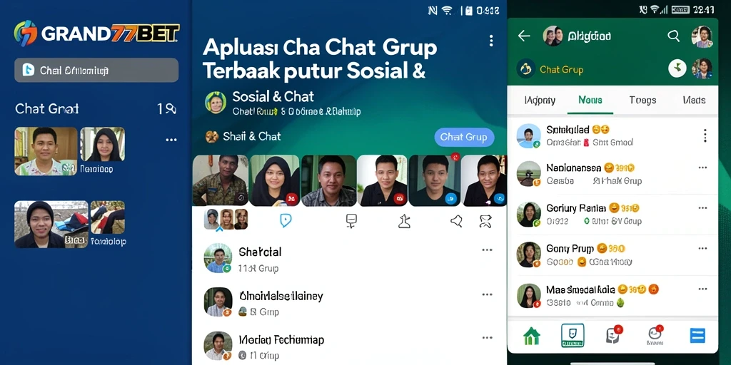 Antarmuka chat grup GRAND77BET yang modern dan intuitif.