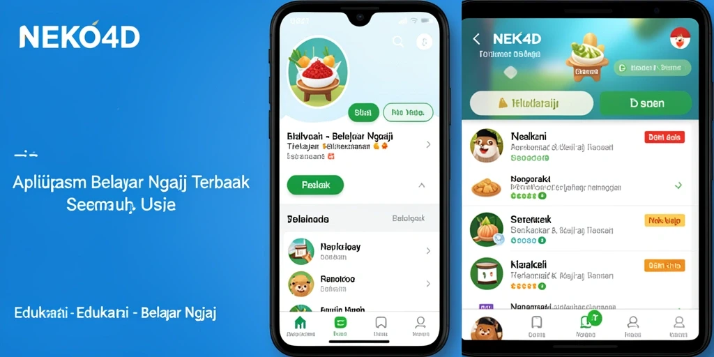 Tampilan antarmuka NEKO4D yang ramah pengguna untuk belajar ngaji.