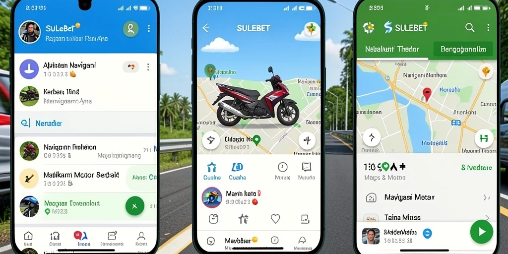 Antarmuka aplikasi SULEBET untuk navigasi motor yang intuitif dan mudah digunakan.